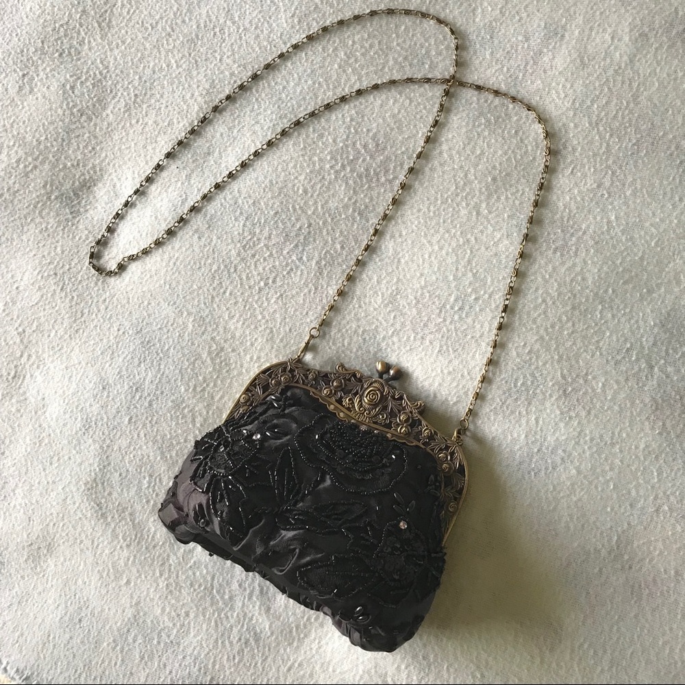 Black Embellished Evening Bag